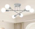 Ceiling Light, 6 Lights Chandelier Ceiling Light for Living Room,Bedroom,Kitchen (Silver)[Energy Class A]
