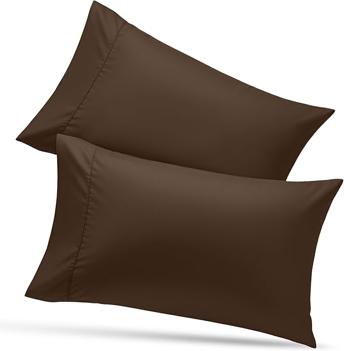 Utopia Bedding King Pillow Cases - 2 Pack - Envelope Closure - Soft Brushed Microfiber Fabric - Shrinkage and Fade Resistant Pillow Covers 20 X 40 Inches (King, Brown)