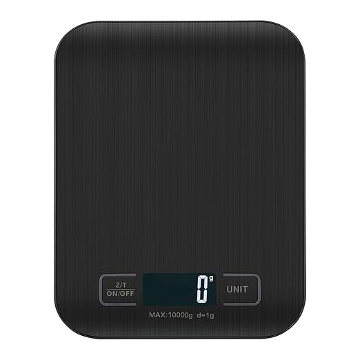 Kitchen Scales, 22lb Food Scale with Batteries, 5 Units with Tare Function, Touch Button, Backlit LCD, Black-10kg