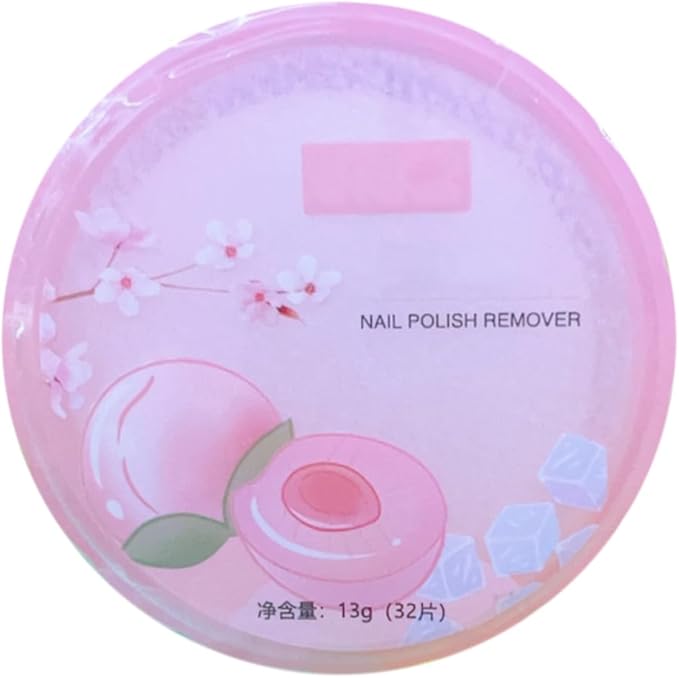 Nail Varnish Remover Pads,32PCS Nail Polish Remover Pads in Box, Instant Removal,Travel Portable Instant Removal Nail Wipes Gel Nail Remover,Easy to Carry (Pink)