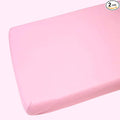 2 x Cot Fitted Sheets 120x60cm - 100% Cotton, Soft breathable baby cot sheets (Pink)