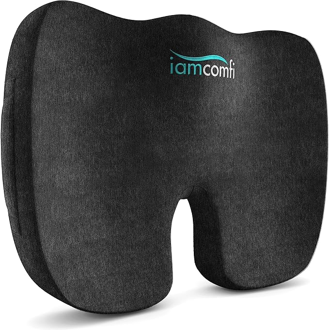 Coccyx Cushion for Tailbone Pain Relief – Medium Hardness - Memory Foam Sciatica Pillow for Back, Hip & Coccyx Pain – Office Chair Desk & Car Seat Cushion – Orthopaedic Pressure Pillow