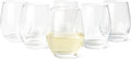 Amazon Basics Stemless White Wine Glasses, 6-Piece Set, 414ml, Dishwasher-Safe