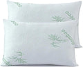 Bedding Home Anti Allergy Bamboo Pillows 2 Pack | Hollow Fiber Filling Side Sleeper Pillow | Anti Allergy Orthopedic Pillows | Medium Firm Down Bamboo Pillow Pack of 2