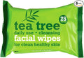 Tea Tree Daily Use Cleansing Facial Face Make Up Wipes (6 x 25 Packs)