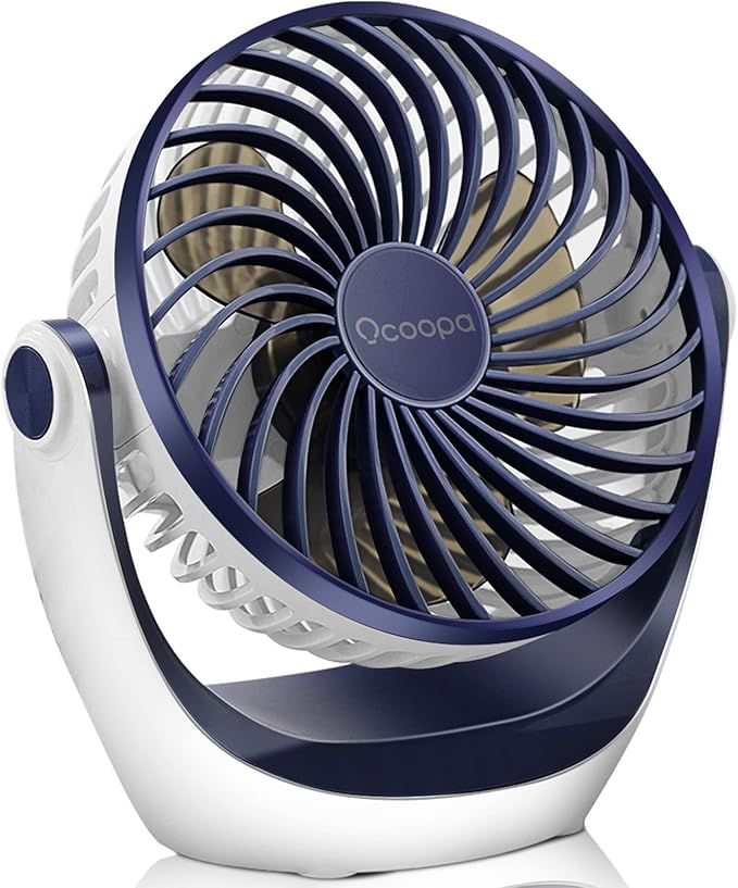 OCOOPA USB Desk Table Fan with Strong Airflow & Quiet Operation, Portable Cooling Fan Speed Adjustable 360°Rotatable Head for Home Office Bedroom Table and Desktop