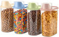 4pcs 2.2L Cereal Storage Containers Set - Airtight Food Dispensers with Pour Spout & Measuring Cup, Kitchen Pantry Organizers for Cereal, Grains, Pasta, Pet Food