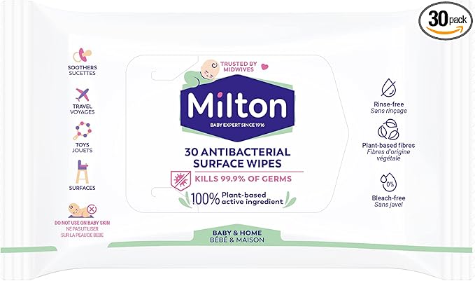 Milton Antibacterial Surface Wipes 30 Wipes - 7 packs