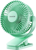 Gaiatop Portable Clip on Fan Battery Operated, Small Powerful USB Desk Fan, 3 Speed Quiet Rechargeable Mini Table 360 Degree Rotate Personal Cooling for Home Office Stroller Camping Green (CF40)