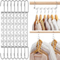 HOUSE DAY 8Pcs Magical Hangers Closet Space Saving Wardrobe Clothing Magic Hangers Oragnizer Heavy Chrome Hanger, Updated Hook Design 26cm Long