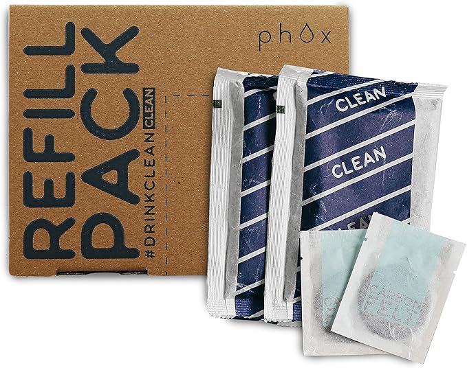 Clean Refill Pack for Phox Water Filters, 3 Month Supply (Clean)
