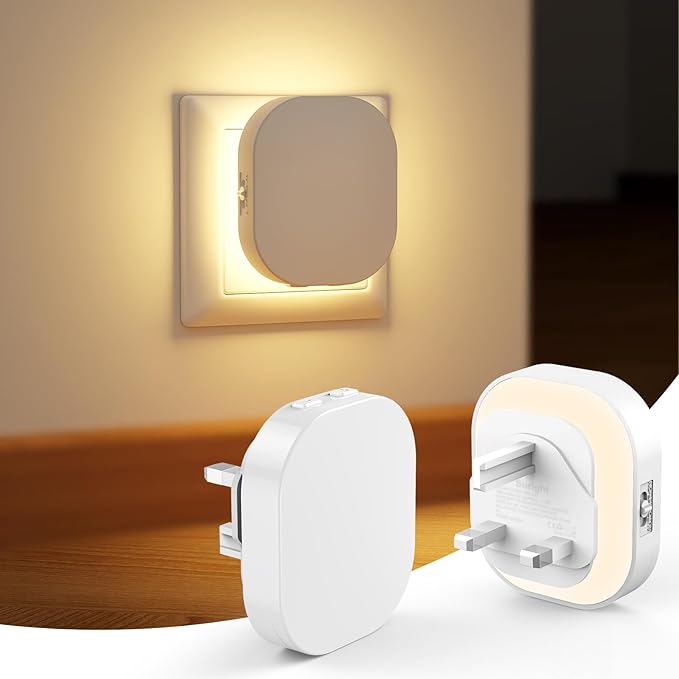 2 Pack Backlit Night Light Plug in Wall with Motion Sensor, Dimmable 0.5-70lm, AUTO/ON/Off, 2700K Warm, Plug in Night Light Kids for Bedroom,Hallway, Bathroom[Energy Class D]