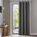 Deconovo Blackout Curtain 52 x 84 Inch Drop Door Curtain Thermal Insulated Energy Saving Eyelet Panels for Bedroom Light Grey 1 PANEL