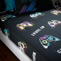 Catherine Lansfield Kids Bedroom Game Over Single Fitted Sheet 25cm Depth Black