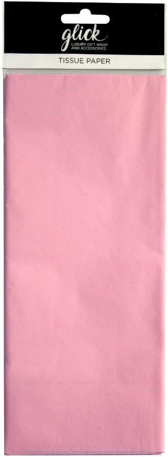 Glick Four Sheets of Light Pink Tissue Paper, Each Sheet 750mm x 500mm When Opened, Tissue Paper Pale Baby Pink, for use in Gift Wrapping & Other Arts and Crafts