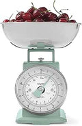 Salter Timeless Mechanical Kitchen Scale – Baking Scale with 5 kg Capacity, 1 Litre Dishwasher Safe Bowl, Analogue Food Scale, Classic Design, Easy Read Large Dial, 22cm Height, Sage