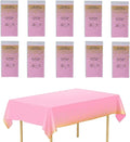 10 Pack Rectangular Plastic Tablecloths - Pink & Gold Party Table Covers (274x137cm) - Gold Polka Dots Tablecloth for Party, Wedding, Christmas, Festive Events