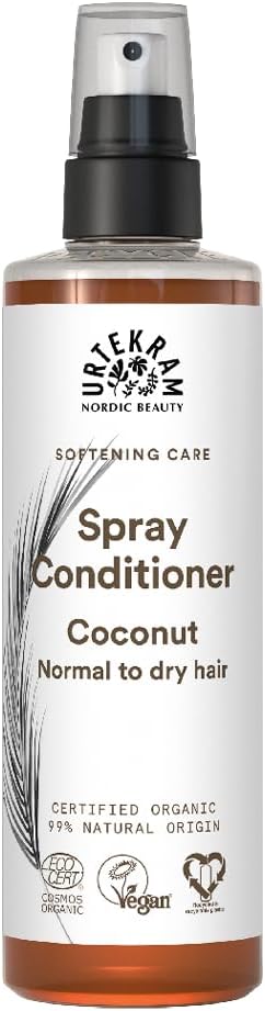 Urtekram Coconut Spray Conditioner - Natural, Organic softening care for normal to dry hair, 250ml / 8.5 fl oz (Pack of 1)