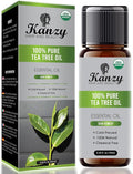 Kanzy Tea Tree Essential oil 10ml 100% Pure Tea Tree Oil for Skin, Hair, Face, Nails Natural Vegan & Undiluted for Aromatherapy & Diffusers