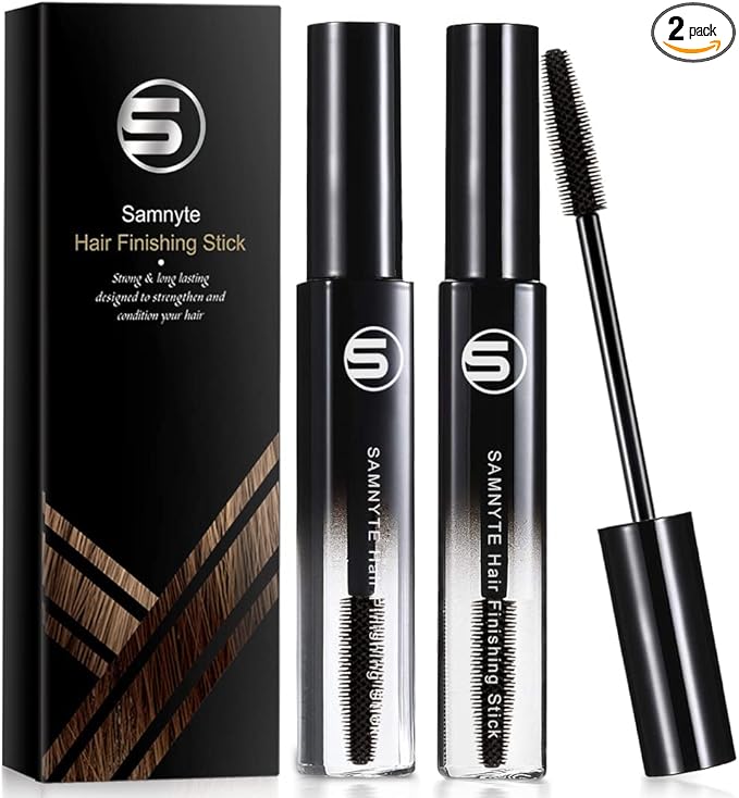 Samnyte Hair Finishing Stick, 2 Pack × 18ML Hair Feel Stick Hair Mascara for Flyaway Hair Tamer Shaping Gel Moisturizing Not-greasy Flash Moment Stick Bangs Stereotypes Cream
