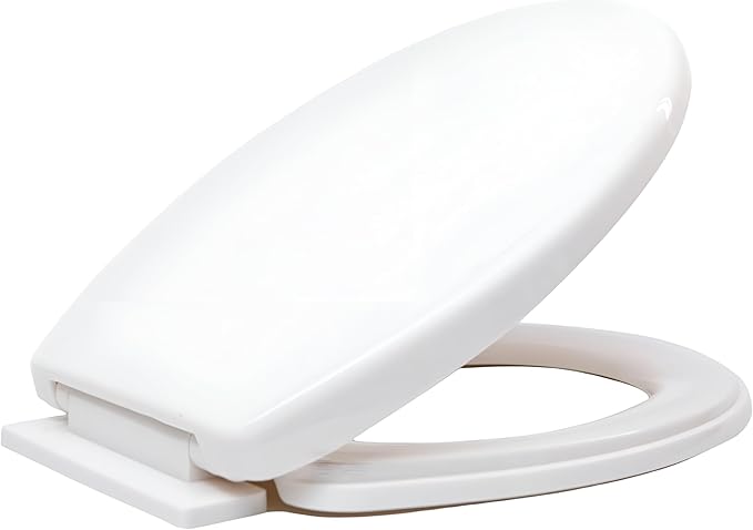 Requisite Needs Soft Close Toilet Seat, Easy to Clean, Simple Top Fixing, Standard Toilet Seats White with Adjustable Hinges.