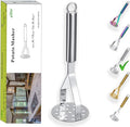 Stainless Steel Potato Masher, Berglander Heavy Duty Metal Potato Ricer, Food Masher Utensil Hand Masher, Vegetables Fruits Versatile Masher, Heat Resistant, Dishwasher Safe, Easy to Clean