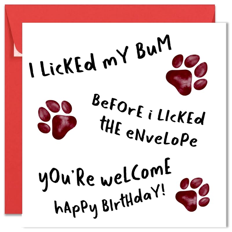 Printperfect - Funny Birthday Card From The Dog Amusing Birthday Card For Dog Owner - “Fur Baby Gift For Dog Mum, Dad, Wife, Husband, Girlfriend, Boyfriend - Hilarious Card For Dog Parents
