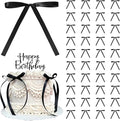 40 Pcs Black Cake Decorations, Bow tie Cake Topper Decorations, Baby Shower Cake Decorations for Kids Girls Women Birthday Wedding Party Cake Decoration Supplies (Black)