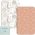 Yoofoss Cot Bed Sheets 140 x 70 cm Fitted Super Soft and Breathable Cot Bed Sheets Cozy Baby Cot Sheets 2 Pack Brown Giraffes