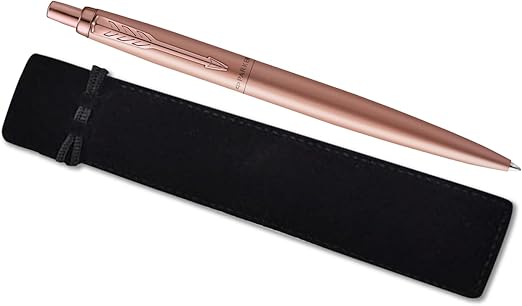 Parker Jotter Stainless Steel personalised parker pen engraved In Classy Gift Bag Ideal Valentine's day, Birthday or Fathers Day Gift Perfect For Men & Women With Laser Engraving (Rose Gold)
