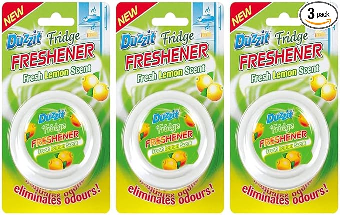 3 x Fridge Freshener Fresh Lemon Scented Fridge Deodoriser Fragranced For Up To 3 Months