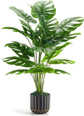 Der Rose Fake Plants Artificial Plants Tall 71cm Adjustable Faux Monstera Plants Indoor Outdoor for Home Bedroom Living Room Bathroom Decor