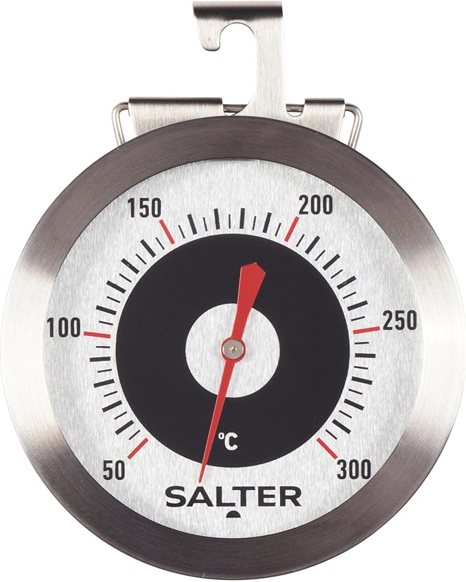 Salter Oven Thermometer - Stainless Steel Dial, Food Baking, Temperature Gauge 50 – 300°C, For Home/Kitchen, Hang or Stand in Oven, Instant Read, Adjustable Viewing Angle, Bold Display
