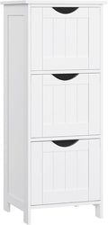 VASAGLE BBC50WT Bathroom Storage Cabinet with 3 Drawers for Living Room, Dining Room and Kitchen, Modern Style, Matte White, 30 x 32 x 81 cm