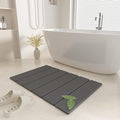 Stone Bath Mat,23.62''Foldable Quick Dry Bath Mat,Natural Diatomite Super Absorbent Stone Drying Mat,Non-Slip for Bathroom,Easy To Clean,Grey