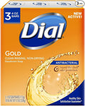 Dial Antibacterial Deodorant Bar Soap, Advanced Clean, Gold, 4 oz, 3 Bars