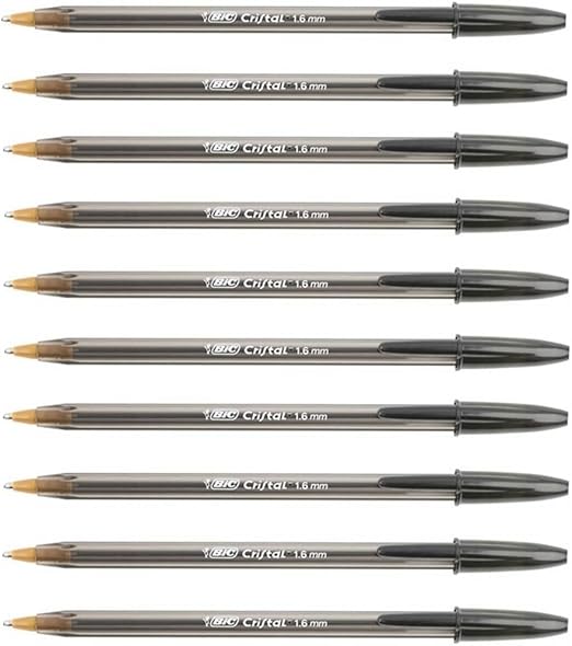 BIC 10 x 1.6mm Black Ink Pens
