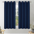 Blackout Curtains 54 Inch Drop, Eyelet Thermal Insulated Short Curtain for Bedroom, Soft Small Living Room Window Curtains & Drapes, W46 x L54 Inch, Navy Blue, 2 Panels
