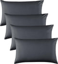 Hafaa Pillow Cases 4 Pack – Easy Care Soft Brushed Microfiber Charcoal Pillow cases - Wrinkle, Fade, Stain Resistant with Envelope Closure Bed Pillow Covers Protectors, 50x75 cm