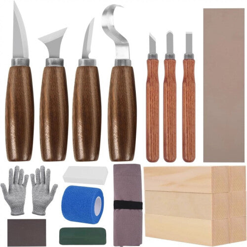 Wood Carving Tool Set 24pcs Complete Wood Whittling Kit