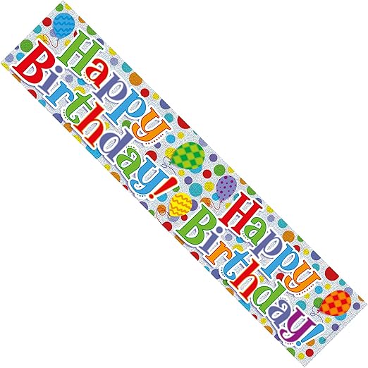 Happy Birthday Banner – Extra Wide Party Decoration with Colourful Balloon Design, Large Reusable Birthday Sign for Kids, Adults, Boys & Girls – Perfect Party Decoration for Celebrations