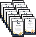 EYMPEU 18-Pack Black A4 Frames, Slim A4 Picture Frame for Displaying Certificates, Posters, Artwork on a Wall or Desktop, Elegant Design