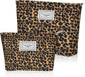 Cosmetic Bags, 2 Pcs Leopard Print Cosmetic Bag, Leopard Print Printing Toiletry Bag, Multifunctional Travel Makeup Bag with Metal Zipper for Women Girls Gift