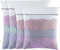 4 PCS Mesh Laundry Wash Bag, 60x50cm/50x40cm Large Fine Laundry Bags with Zips Reusable Washing Machine Wash Bag for Clothes, Socks, Underwear, Bra (L+M, White)