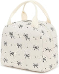EurCross Chic Butterfly Bow Insulated Lunch Bag for Girls, Perfect for School Days, Commutes, Two-Meal Storage Space, Fits Bento Boxes, Round Containers, Uniquely Shaped Lunchboxes