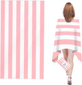 CNMTCCO Large Beach Towel for Adults with Bag - Quick Dry Microfibre - 100% Recycled Towel - Sand Free, Lightweight, Compact (160x90cm, 63x35in) (Light Pink)
