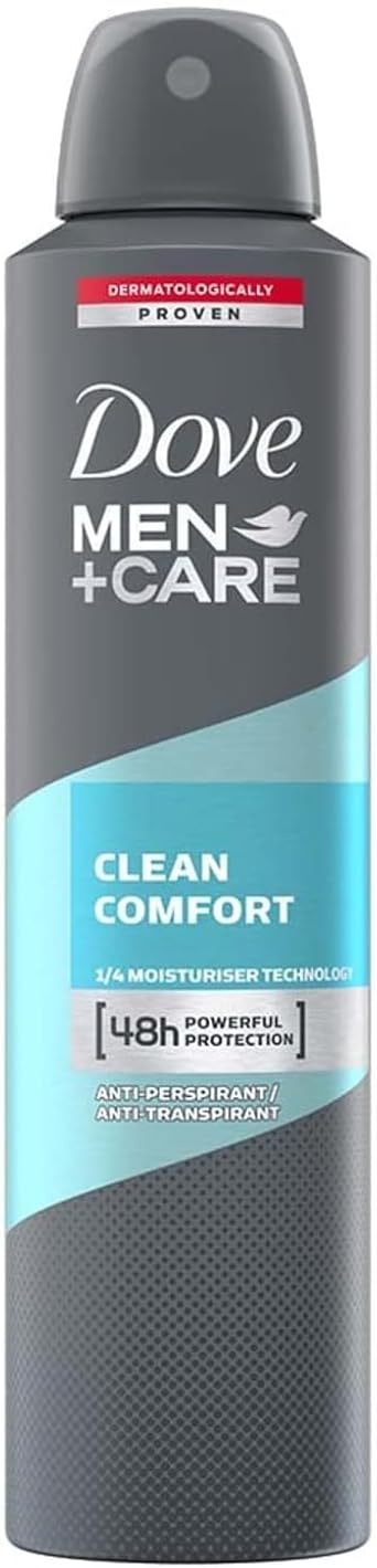 Dove Men+Care Antiperspirant Aerosol Clean Comfort (6 x 250ml)