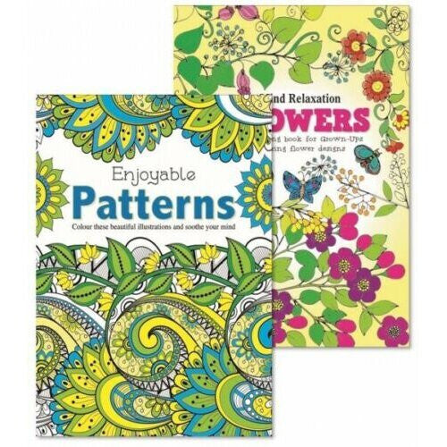 (Patterns) Martello Pattern/Flowers Adult Colouring Books Relaxation Anti Stress Ideal Gift Set