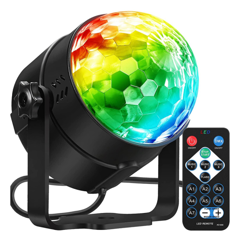 RGB Dj Disco Ball Light with Sound Activated & Remote Control,US Plug