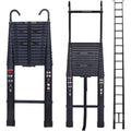 (6.2M) 5M/6.2M Telescopic Ladder Aluminum with Detachable Hooks Attic Ladder EN131 CE Standards